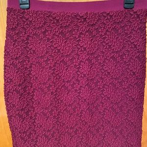 Loft Floral Lace Pencil Skirt